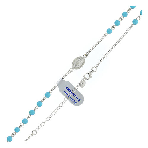 Collana 48 cm turchese e argento 925 4