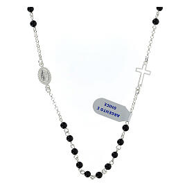 Catholic necklace 925 silver and onyx 48 cm