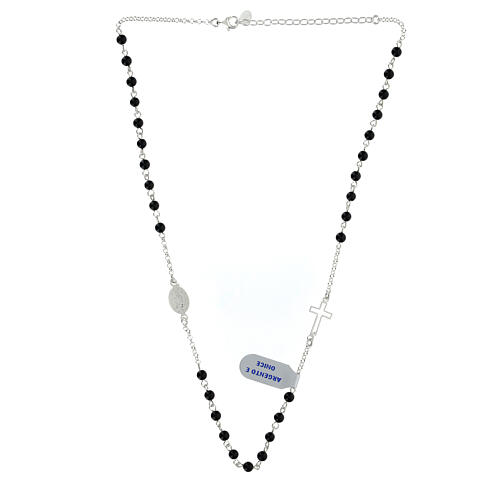 Catholic necklace 925 silver and onyx 48 cm 5