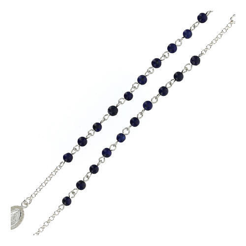 Necklace of 925 silver and lapis, 19 in 3