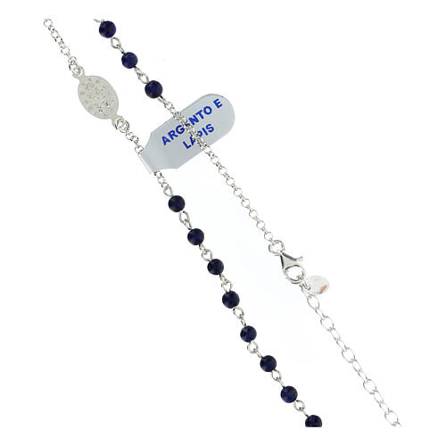 Necklace of 925 silver and lapis, 19 in 4