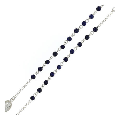 Virgin Mary necklace 48 cm lapis lazuli and 925 silver 3