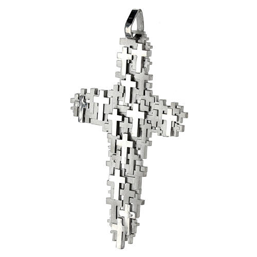 Cross of the missing deceased people, 925 silver, 4x2 in 2