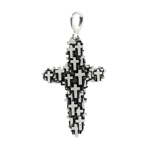 Cross of the missing deceased people, 1x0.6 in, 925 silver 1