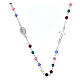 Necklace with Miraculous Medal, 925 silver and 0.16 in multicoloured crystal beads s1