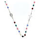 Miraculous Medal necklace 925 silver and 4 mm multicolor crystal s1