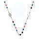 Miraculous Medal necklace 925 silver and 4 mm multicolor crystal s2