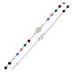 Miraculous Medal necklace 925 silver and 4 mm multicolor crystal s4
