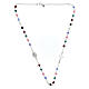 Miraculous Medal necklace 925 silver and 4 mm multicolor crystal s5