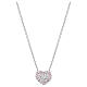 Amen necklace with heart-shaped pendant, white and pink zircons and 925 silver s1
