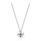 Amen necklace with angel-shaped pendant, white and blue zircons and 925 silver s1