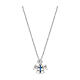 Collana Amen angelo croce zirconi blu bianchi argento 925 s1