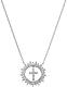 Amen necklace with Cross in the Sun pendant, white zircons and 925 silver s1