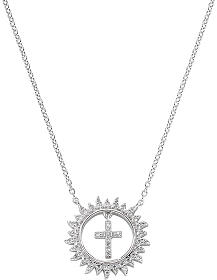 Collana Amen Croce nel Sole zirconi argento 925
