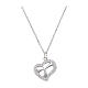 Amen necklace with Cross in the Heart pendant, white zircons and 925 silver s1