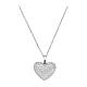 Amen necklace with heart pendant covered in white zircons, 925 silver s1