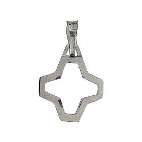 Greek cross pendant of rhodium-plated 925 silver