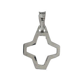 Greek cross pendant of rhodium-plated 925 silver