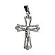 Budded cross pendant of rhodium-plated 925 silver s1