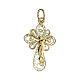 Cross pendant of gold plated 800 silver filigree s1
