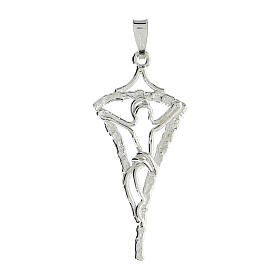 Stylised crucifix pendant of 925 silver