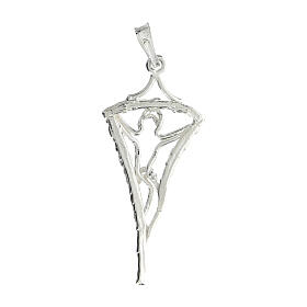 Stylised crucifix pendant of 925 silver