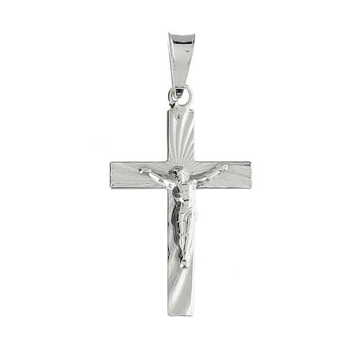 Crucifix pendant of 1x0.8 in, 925 silver 1