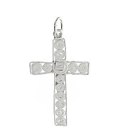 Croix latine pendentif avec corps de Christ argent 800