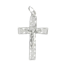 Croce latina pendente Cristo argento 800 