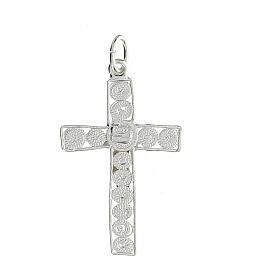 Croce latina pendente Cristo argento 800 