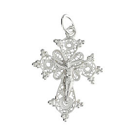 Cross pendant with Trinity symbol, 800 silver filigree