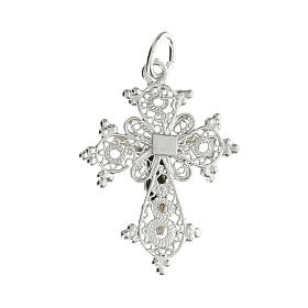 Filigree cross in 800 silver trinity pendant
