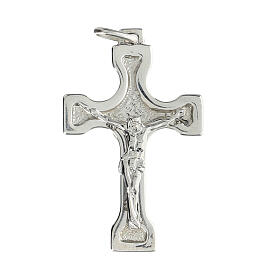Cross pendant with embossed body of Christ, 925 silver