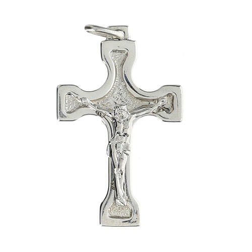 Cross pendant with embossed body of Christ, 925 silver 1