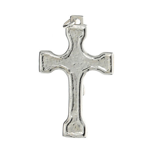 Cross pendant with embossed body of Christ, 925 silver 2
