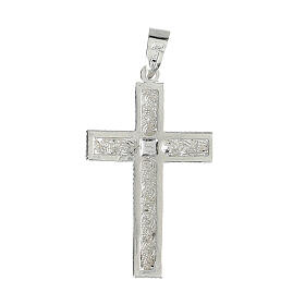 Latin cross pendant of 1.5x1 in, 800 silver