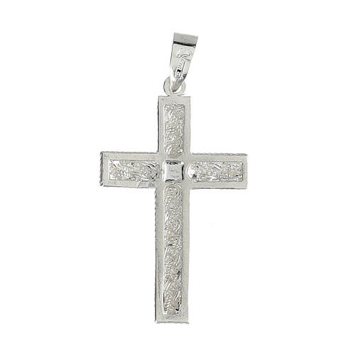 Latin cross pendant of 1.5x1 in, 800 silver 2