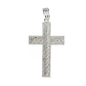 Pingente cruz latina 3x2 cm prata 800