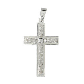 Pingente cruz latina 3x2 cm prata 800