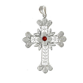 Croce pendente argento 800 filigrana