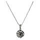 Necklace with angel caller pendant, floral pattern, 925 silver s1