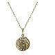 Necklace with angel caller pendant, floral pattern, gold plated 925 silver s1