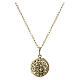 Necklace with angel caller pendant, floral pattern, gold plated 925 silver s3