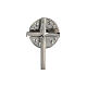 Spilla croce latina clergyman argento 925 s2