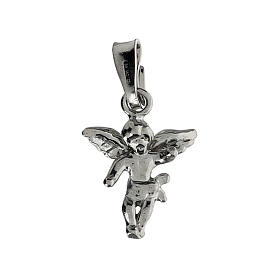 Rhodium plated 925 silver angel pendant