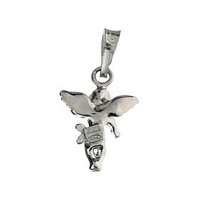 Rhodium plated 925 silver angel pendant