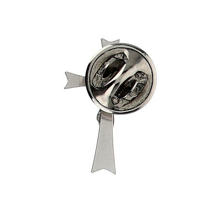 Spilla croce cristo in rilievo argento 800 3