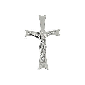 Broche cruz com Cristo em relevo prata 800
