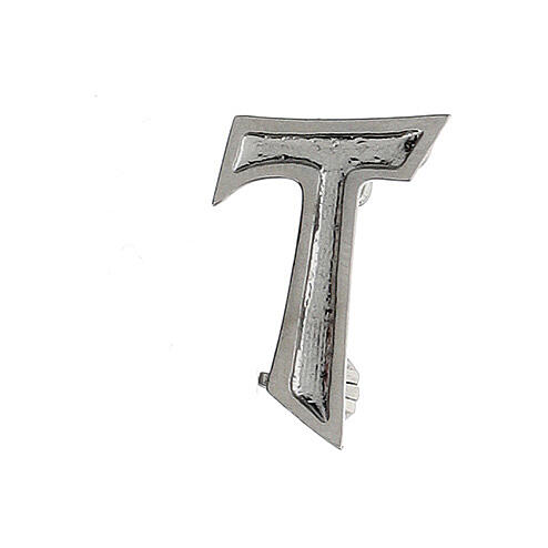 Tau clergymen pin of rhodium-plated 925 silver 1