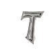 Tau clergymen pin of rhodium-plated 925 silver s1